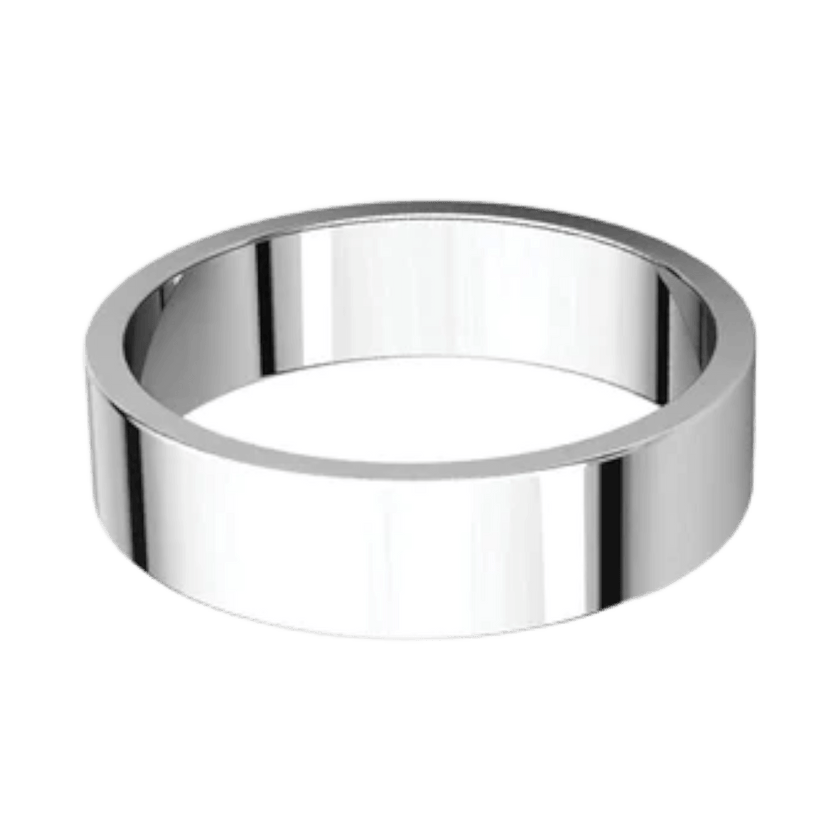 Argolla Clásica Plana Oro Blanco 14k