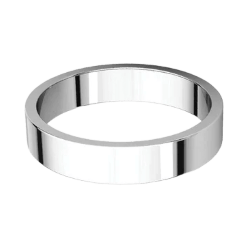 Argolla Clásica Plana Oro Blanco 14k