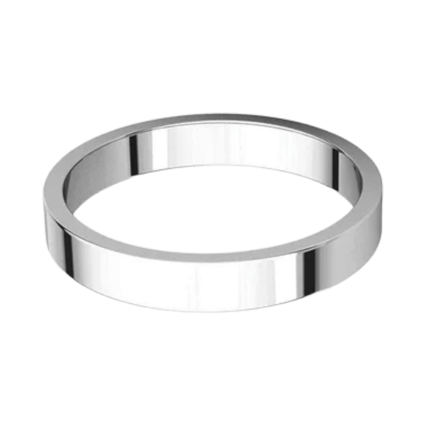 Argolla Clásica Plana Oro Blanco 14k