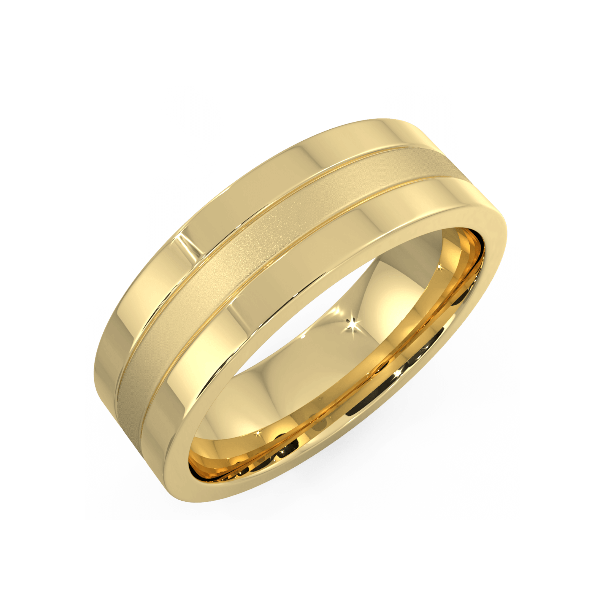 Argolla Mate + Lisa Oro Amarillo 14k