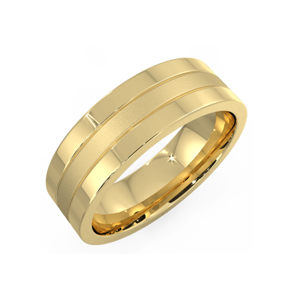 Argolla Mate + Lisa Oro Amarillo 14k