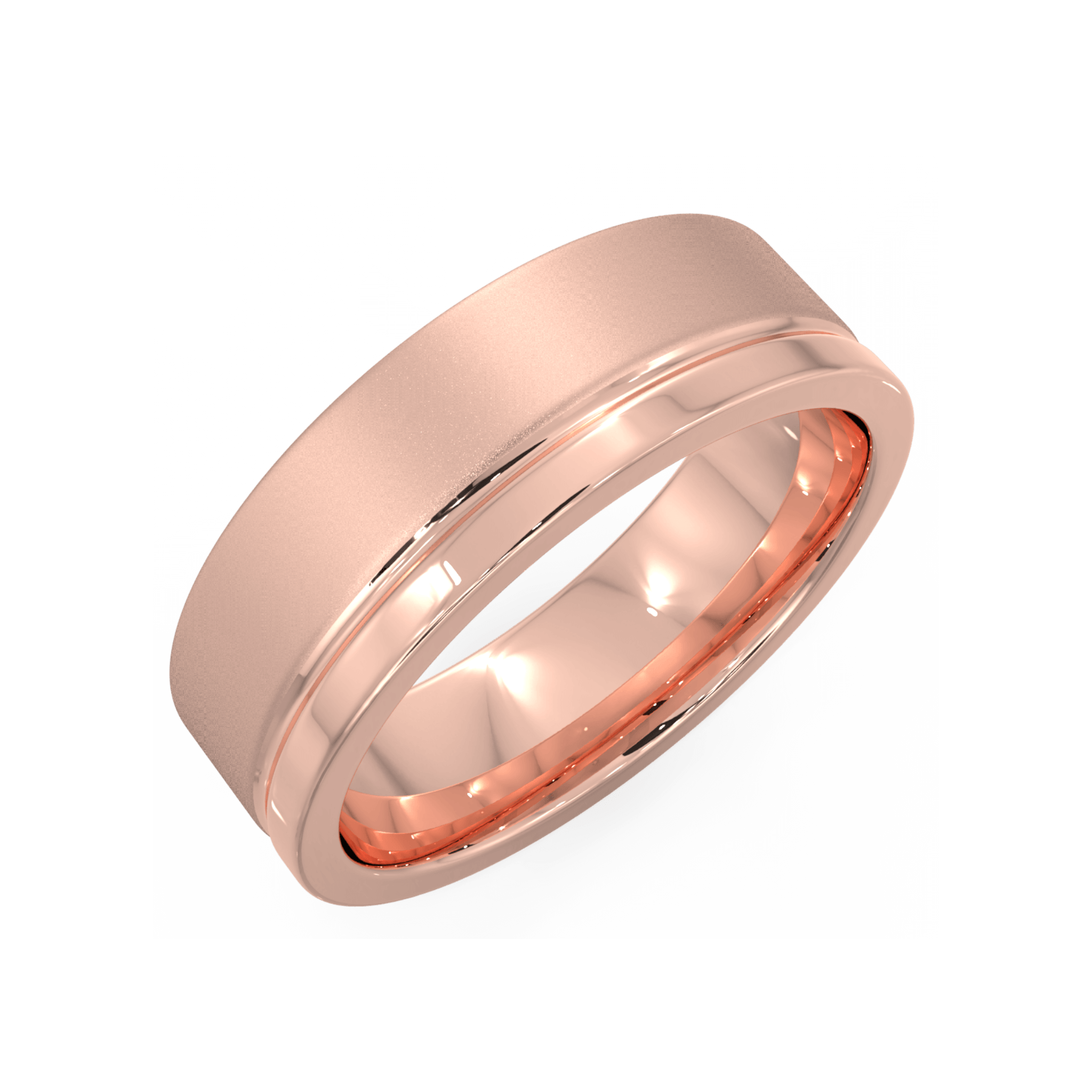 Argolla Mate + Lisa Oro Rosado 14k
