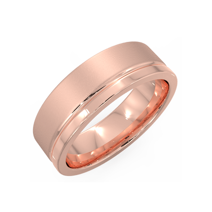 Argolla Mate + Lisa Oro Rosado 14k